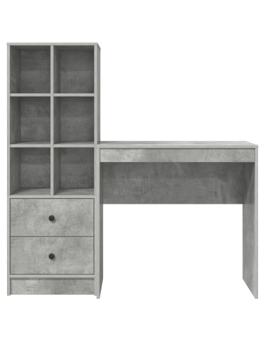Scrivania con cassetto 2 pcs Grigio cemento