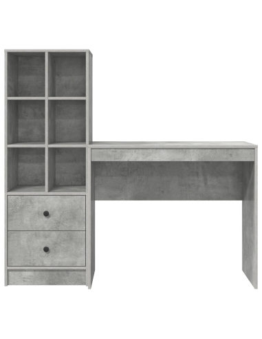 Scrivania con cassetto 2 pcs Grigio cemento