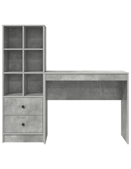 Scrivania con cassetto 2 pcs Grigio cemento