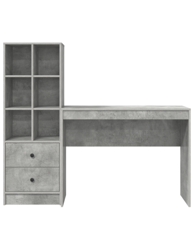 Scrivania con cassetto 2 pcs Grigio cemento