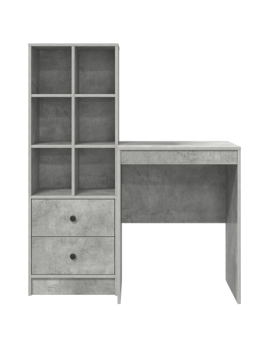 Scrivania con cassetto 2 pcs Grigio cemento