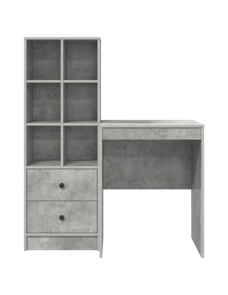 Scrivania con cassetto 2 pcs Grigio cemento