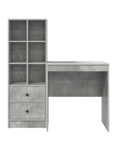 Scrivania con cassetto 2 pcs Grigio cemento