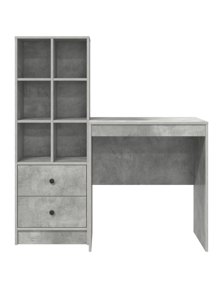 Scrivania con cassetto 2 pcs Grigio cemento