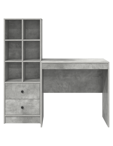 Scrivania con cassetto 2 pcs Grigio cemento