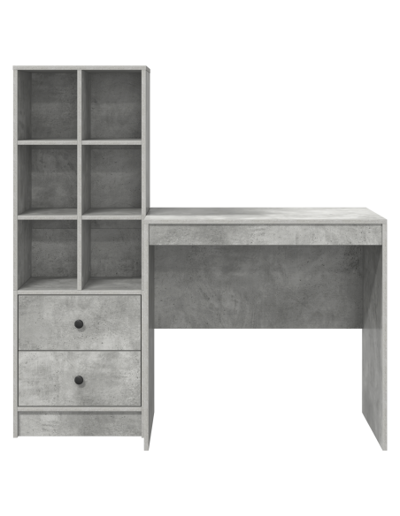 Scrivania con cassetto 2 pcs Grigio cemento