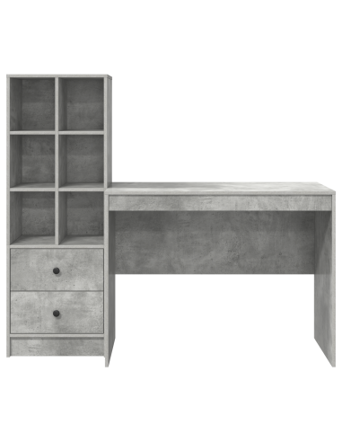 Scrivania con cassetto 2 pcs Grigio cemento
