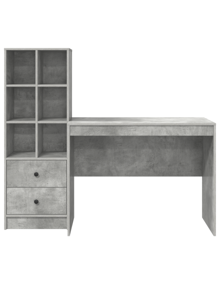 Scrivania con cassetto 2 pcs Grigio cemento