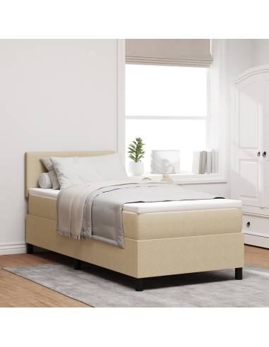 Letto a Sorgente LED Grigio chiaro e bianco 100 x 200 cm