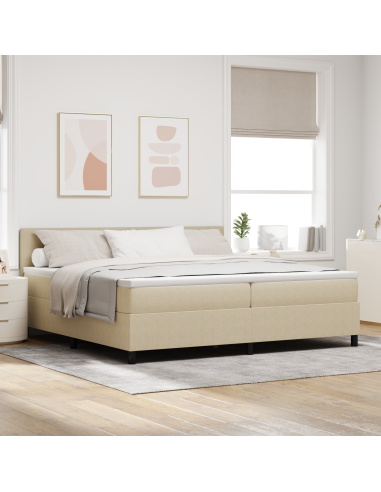 Letto a Sorgente LED Grigio chiaro e bianco 200 x 200 cm