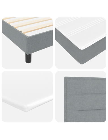 Letto a molle con materasso Grigio chiaro 180 x 200 cm Tessuto