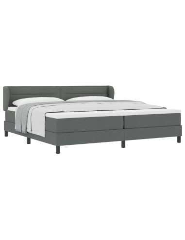 Letto a molle con materasso Grigio scuro 200 x 200 cm Tessuto