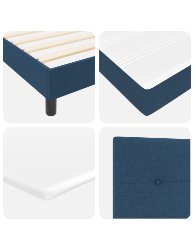 Letto a molle con materasso Blu 80 x 200 cm Tessuto