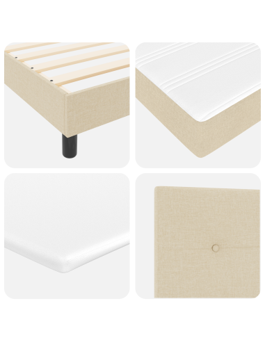 Letto a molle con materasso Crema 140 x 200 cm Tessuto