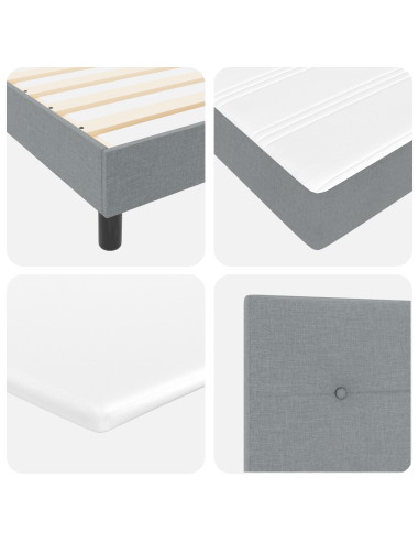 Letto a molle con materasso Grigio chiaro 160 x 200 cm Tessuto