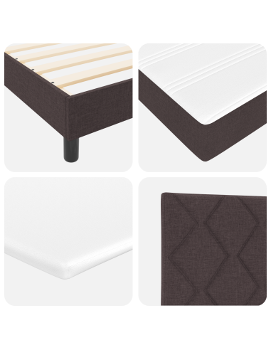 Letto a molle con materasso Marrone Scuro 80 x 200 cm Tessuto