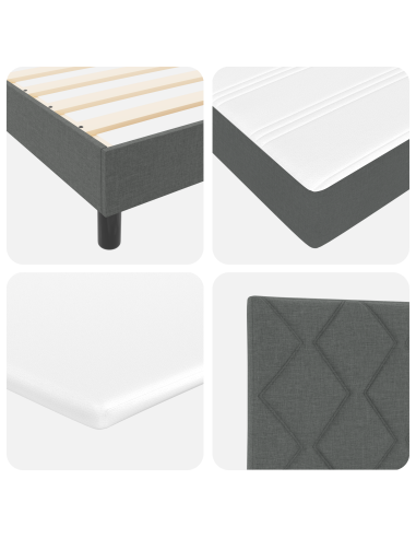 Letto a molle con materasso Grigio scuro 90 x 190 cm Tessuto