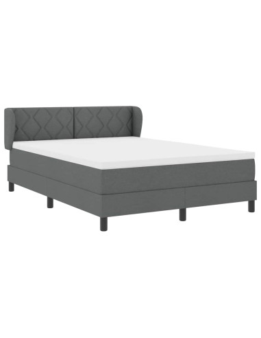 Letto a molle con materasso Grigio scuro 160 x 200 cm Tessuto