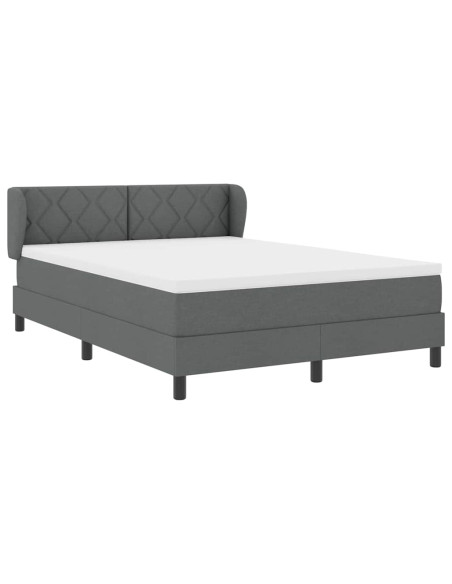 Letto a molle con materasso Grigio scuro 160 x 200 cm Tessuto