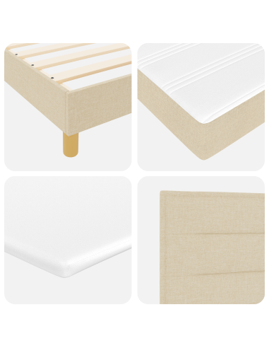 Letto a molle con materasso Crema 100 x 200 cm Tessuto