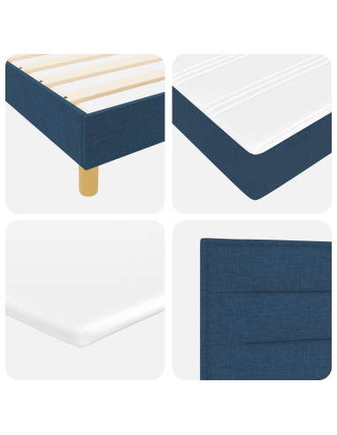 Letto a molle con materasso Blu 100 x 200 cm Tessuto