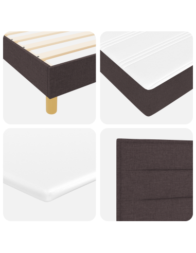 Letto a molle con materasso Marrone Scuro 180 x 200 cm Tessuto