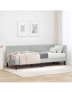 Struttura Letto Angolare con Materasso 2 pcs Grigio chiaro