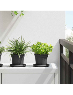 Vasi per Piante 24 pcs Nero Ø 12,5 x 10 cm Plastica