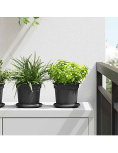 Vasi per Piante 24 pcs Nero Ø 15 x 12 cm Plastica