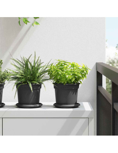 Vasi per Piante 24 pcs Nero Ø 15 x 12 cm Plastica
