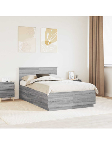 Struttura del letto con testiera Grigio Sonoma 120 x 190 cm
