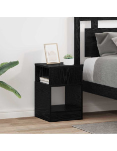 Tavolino 2 pcs Rovere Nero 30,5 x 30 x 45 cm Legno multistrato