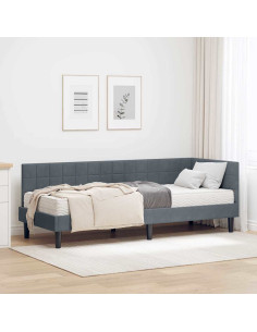 Struttura Letto Angolare con Materasso 2 pcs Grigio Velluto