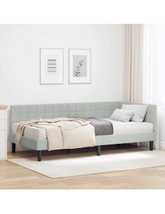 Struttura Letto Angolare con Materasso 2 pcs Grigio chiaro