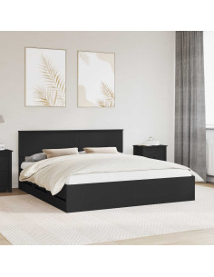 Struttura del letto Nero 180 x 200 cm Legno Ingegnerizzato