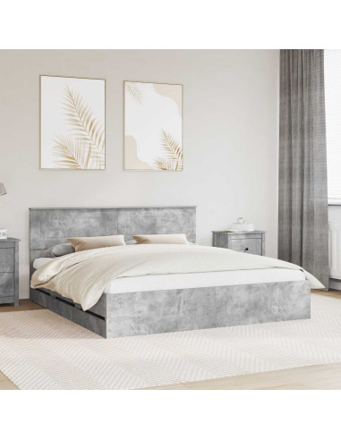 Struttura del letto con cassetto Grigio cemento 180 x 200 cm