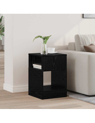 Tavolino Rovere Nero 30,5 x 30 x 45 cm Legno multistrato