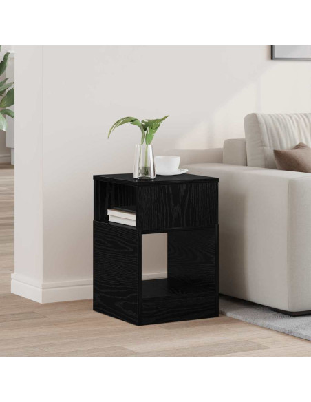 Tavolino Rovere Nero 30,5 x 30 x 45 cm Legno multistrato