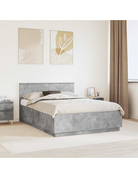 Struttura del letto con testiera Grigio cemento 150 x 200 cm