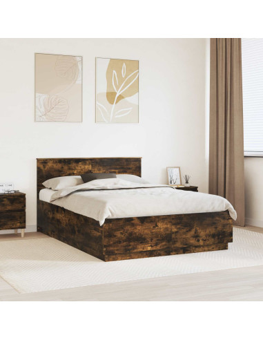Struttura del letto Rovere fumé 140 x 200 cm Legno multistrato