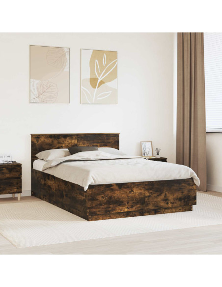 Struttura del letto Rovere fumé 140 x 200 cm Legno multistrato