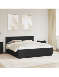 Struttura del letto Nero 200 x 200 cm Legno multistrato