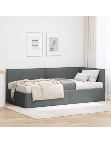 Struttura Letto Angolare con Materasso 2 pcs Grigio Velluto