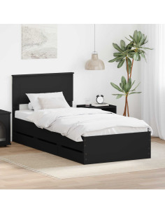 Struttura del letto Nero 90 x 190 cm Legno Ingegnerizzato