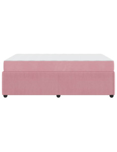 Struttura del letto con materasso Rosa 120 x 190 cm Tessuto