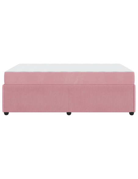 Struttura del letto con materasso Rosa 120 x 190 cm Tessuto