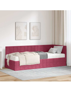 Struttura Letto Angolare con Materasso 2 pcs Verde Velluto
