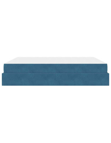 Struttura letto con materasso con materasso 2 pcs Blu Velluto
