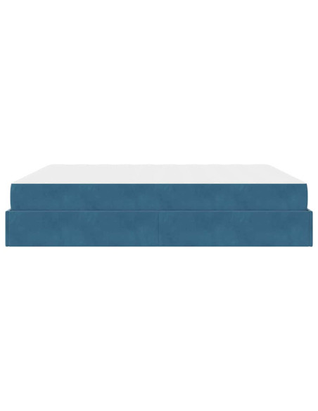 Struttura letto con materasso con materasso 2 pcs Blu Velluto