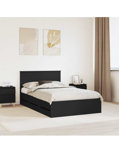 Struttura del letto Nero 120 x 200 cm Legno Ingegnerizzato